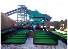 1m X 16m PE Permukaan warna biru emas karpet panning untuk pertambangan emas