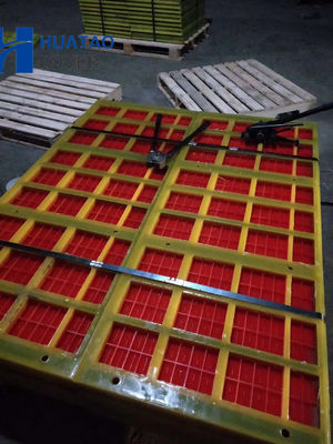 Orange MDI and TDI 0.125mm Aperture PU Dewatering Screen Mesh with Steel Frame and Self-Relieving Apertures