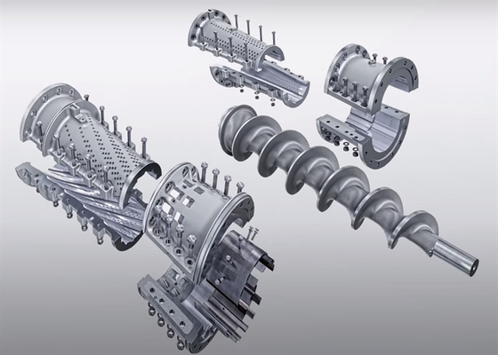 Baja paduan defibrator colokan sekrup feeder poros