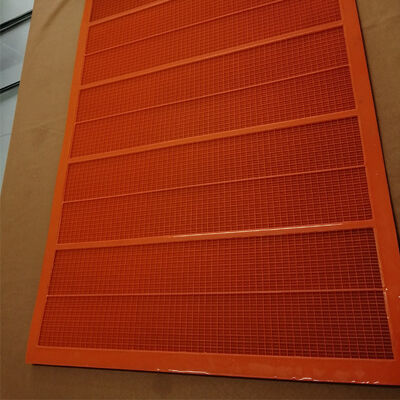 Panel Layar PU Oranye 0.5mm Mesh 1040x700mm untuk Penyaringan Basah dengan ketahanan tinggi