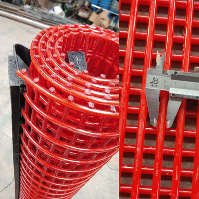 Grade Industri 2.5mm Steel Wire Tufflex Screen Ditutupi Dengan PU Dalam 1x6mm Aperature Size