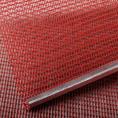 PU Screen Mesh Lapisan Steel Wire Mesh Berliku Dengan Polyurethane tahan abrasi