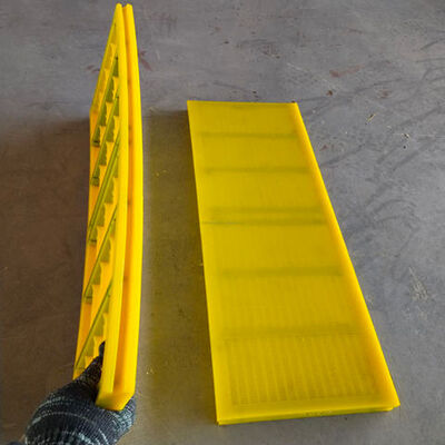 OEM Factory WS85 High Elastic Polyurethane Dewatering Screen Panel dengan permukaan gelombang pembersih diri dan integrasi rangka baja
