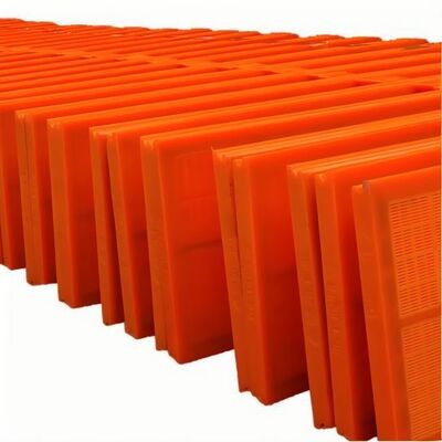 Green Color 30mm Polyurethane Screen Mat dengan lubang pembersih diri untuk penyaringan grafit pertambangan