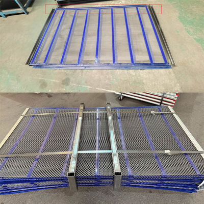 Jaring layar yang bersih sendiri dengan desain tepi bungkus dan jaring kawat stainless steel + strip PU untuk ukuran lubang yang dapat disesuaikan dalam layar getar