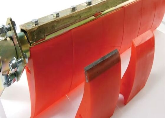 Polyurethane Primary Belt Cleaner Orange Blade Wear Resistant Mining Conveyor Bagian