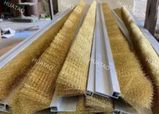 Sikat Pembersih Sabuk Baja Tekan Berkelanjutan, Filamen Nilon Suhu Tinggi, Panjang Kustom Untuk Lini Panel Kayu