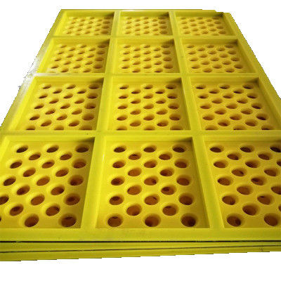 Panel Layar Polyurethane Bulat dengan 10mm Aperture Self Cleaning Vibrating Screen Mesh untuk Pertambangan