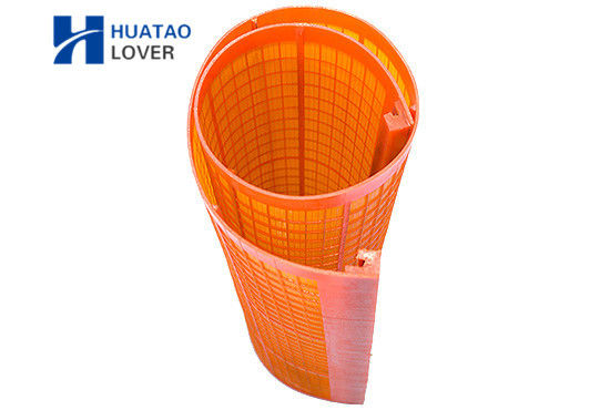 Orange High Frequency Polyurethane Screen Mesh dengan pembukaan halus untuk umur panjang dalam layar bergetar