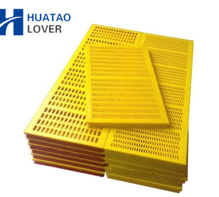 30mm Ketebalan 305x305mm Steel Frame Polyurethane Screen Panel untuk Dewatering