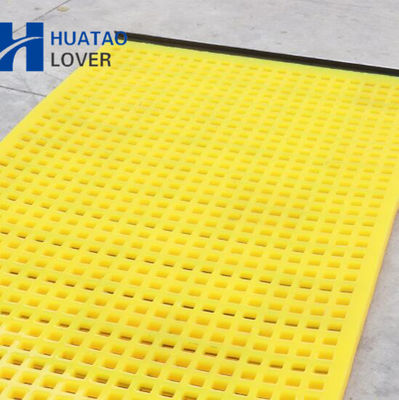 Ketebalan layar Square Aperture 40mm Polyurethane Mat untuk Mining