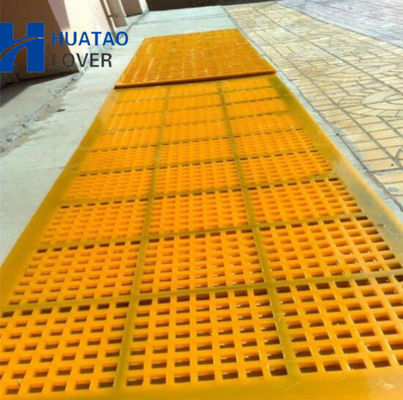Yellow Modular 40mm Ketebalan PU Screen Mat untuk Stone Screening dengan Polyurethane Material
